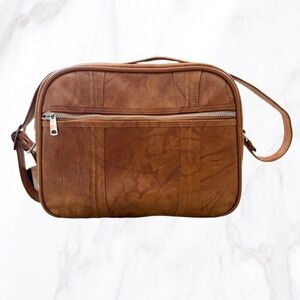Vintage American Tourister Tan Faux Leather Shoulder Bag